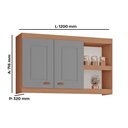 Ver imagem 2 de Armário Aéreo Grande Cozinha Jéssica New 100% Mdf Tuboarte 2 Portas 2 Nichos