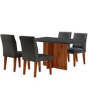 Ver imagem 2 de Sala de Jantar Mesa Olimpia 120mm Tampo em Mdf Vidro Canto Reto com 4 Cadeiras Grecia