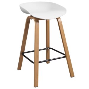 Banqueta Tess Média com Estrutura em Aço:branco