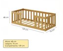 Ver imagem 5 de Cama Infantil Montessoriana com Grade de Proteção Madeira Luxo Quarto da Criança Cercado Cor Nature