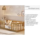 Ver imagem 2 de Cama Infantil Montessoriana com Grade de Proteção Madeira Luxo Quarto da Criança Cercado Cor Nature