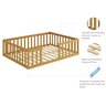 Cama Infantil Montessoriana com Grade de Proteção Madeira Luxo Quarto da Criança Cercado Cor Nature - 3