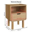 Ver imagem 3 de Kit 2 Mesas de Cabeceira 1 Gaveta 45 Cm 28094 Aura Hanover Artesano