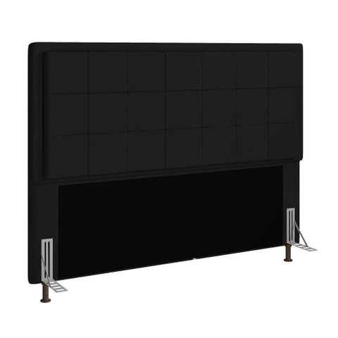 Cabeceira Onix Cama Box Queen 160cm Suede Preto