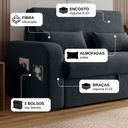 Ver mais imagens de Sofá Cama 2 Lugares Compacto com Baú 140 Larg Lady Day Matrix