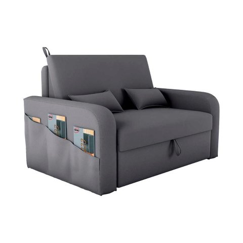 Sofá Cama 2 Lugares Compacto com Baú 140 Larg Lady Day Matrix