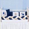 Kit Protetor Berço Padrão Americano Ursinho Lua Marinho6 Pçs - 2