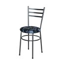 Ver imagem 5 de Conjunto 4 Cadeiras para Cozinha Epoxi Preta Craqueada Assento Floral Preto