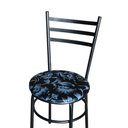 Ver imagem 1 de Conjunto 4 Cadeiras para Cozinha Epoxi Preta Craqueada Assento Floral Preto