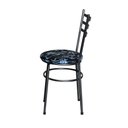 Ver imagem 4 de Conjunto 4 Cadeiras para Cozinha Epoxi Preta Craqueada Assento Floral Preto