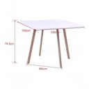 Ver imagem 2 de Conjunto de Mesa de Jantar Pizza 4 Lugares Tampo em MDF Fosco Branco com Pés Naturais