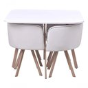Ver imagem 6 de Conjunto de Mesa de Jantar Pizza 4 Lugares Tampo em MDF Fosco Branco com Pés Naturais
