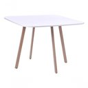 Ver imagem 4 de Conjunto de Mesa de Jantar Pizza 4 Lugares Tampo em MDF Fosco Branco com Pés Naturais