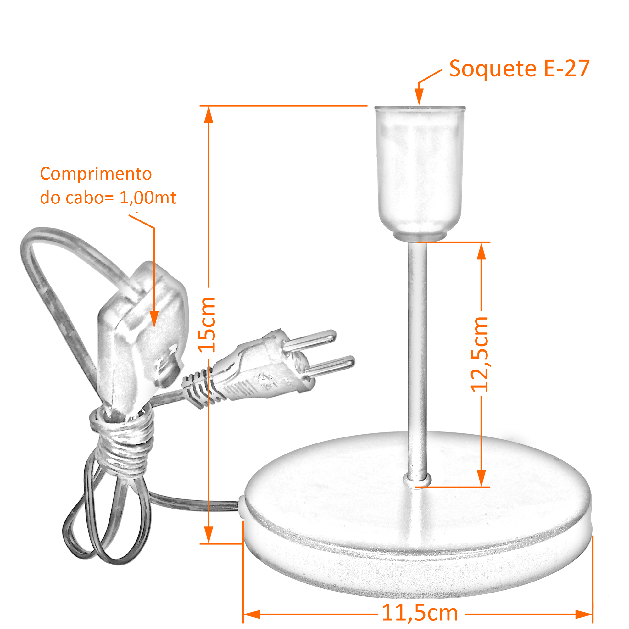 Luminária de Mesa Abajur Mini Cobre Use Lâmpada E27 Led - 2