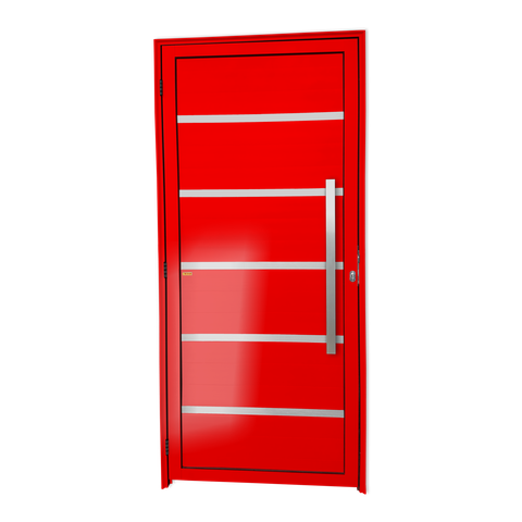 Porta Alumínio Lambril Premium c/Puxador D.Vermelho 100 Brimak