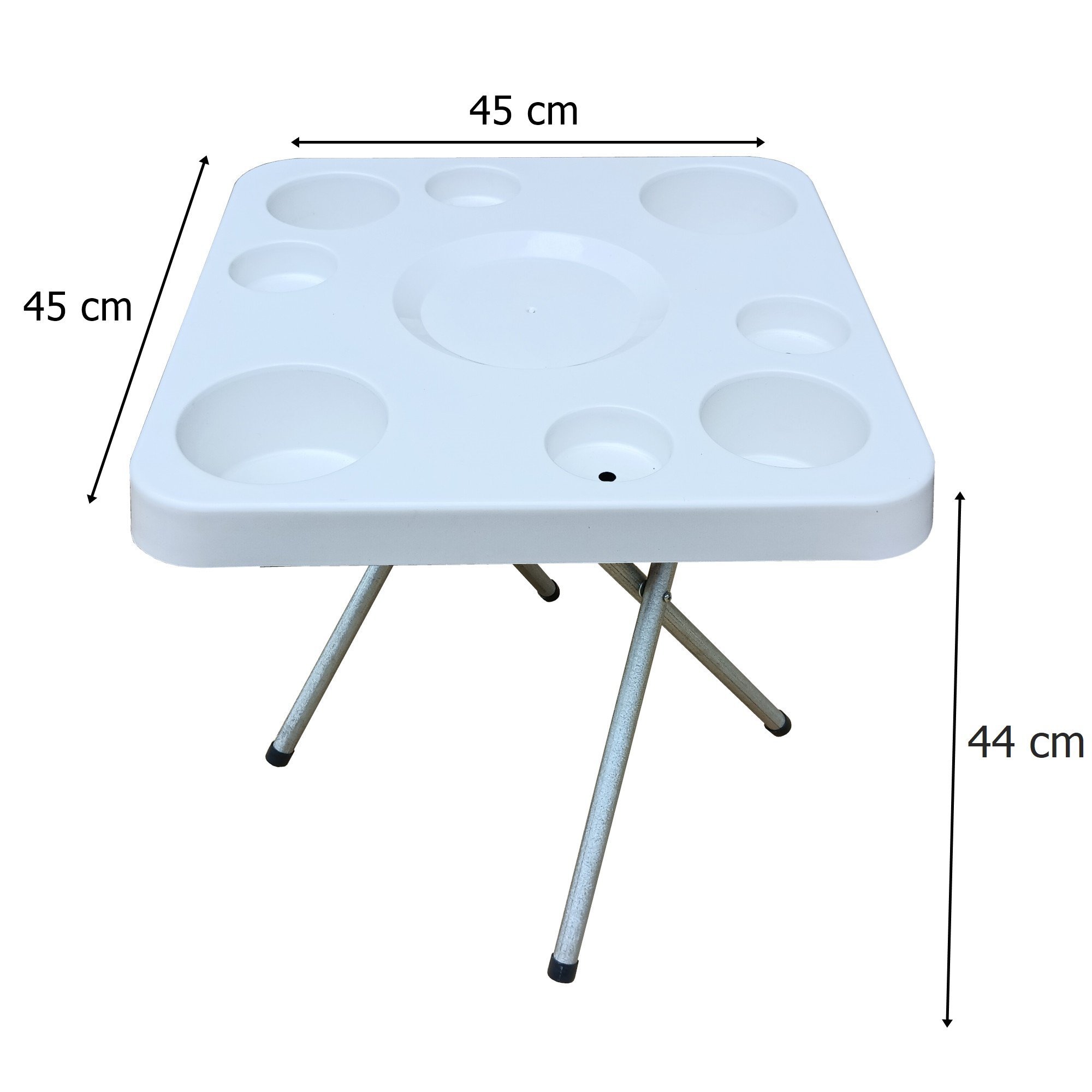 Mesa Praia Petisqueira Dobravel e Suporte Guarda Sol Chão Cor:branco - 5