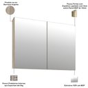Ver imagem 4 de Armário Aéreo para Banheiro 100cm com 02 Portas e Espelho Malbec B06 Barrique Argento - Lyam Decor