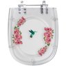 Assento Sanitário Tampa de Vaso Sabatini Transparente Decorado - Beija-flor com Flores - 1