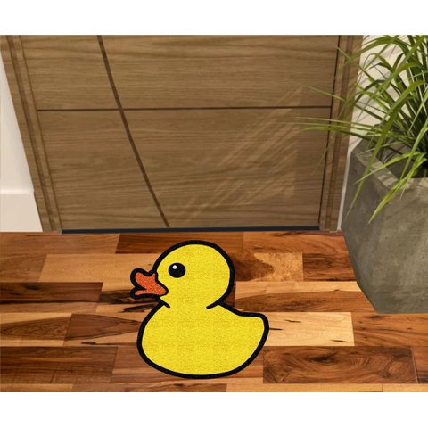 Tapete Patinho Amarelo Formato, Igual de Banheira para Decoração Divertido.