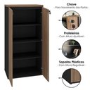 Ver imagem 5 de Mesa Escritorio 3 Gavetas 2 Portas em L 190x180 cm e Armario 2 Portas 160x77 cm Nogal Preto Artany