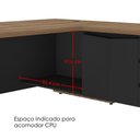 Ver mais imagens de Mesa Escritorio 3 Gavetas 2 Portas em L 190x180 cm e Armario 2 Portas 160x77 cm Nogal Preto Artany