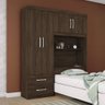 Guarda-Roupa 4 Portas Solteiro Dueto para Cama Box Ebano Touch - Móveis Demóbile - 1