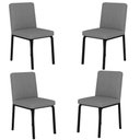 Ver imagem 1 de Kit 4 Cadeiras Industrial Pequim Preto/linho Cinza - Móveis Arapongas Preto Fosco/linho Cinza