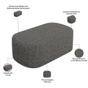 Ver imagem 5 de Cabeceira Cama Box Solteiro 100cm Lanna com Puff Recamier Doha W01 Linho Mescla Chumbo - Lyam Decor