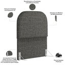 Ver imagem 5 de Cabeceira Cama Box Solteiro 100cm Lanna com Puff Recamier Doha W01 Linho Mescla Chumbo - Lyam Decor