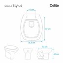 Ver imagem 2 de Assento Sanitario Poliester com Amortecedor Stylus Rosato para Vaso Celite