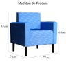 Poltrona Para Sala Letícia Slim Azul Estampas Exclusivas Ds Estofados Leticia Slim Creta - 10
