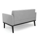Ver imagem 5 de Sofá Namoradeira e Poltrona Base de Madeira Preto Elisa Suede Cinza D03 - D'Rossi