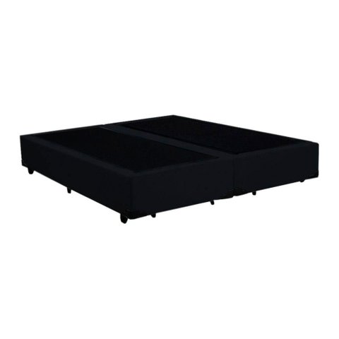 Cama Box Blindado Queen Bipartido Principe Das Camas Suede Preto 158x198x40