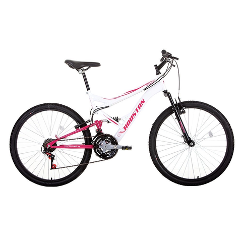 Bicicleta Houston Vivid Aro 26 21V Branca/Rosa