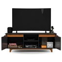 Ver imagem 4 de Rack Bancada Flow para Sala de Estar Tv 55" Pés Madeira:preto