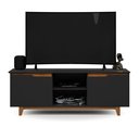 Ver imagem 6 de Rack Bancada Flow para Sala de Estar Tv 55" Pés Madeira:preto
