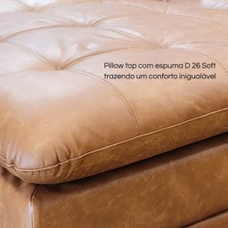 Sofá-Cama Retrátil e Reclinável Couro Legítimo 2 Lugares 180cm Cannes Camel - 6