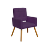 Poltrona Cadeira Estofada Decorativa Camila Recepção Suede Roxo - Incasa Decor - 1