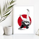 Ver imagem 2 de Quadro Decorativo Judô 24x18cm - com Vidro:madeira Branca