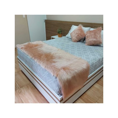 Peseira Pelucia Pelo Alto 200 X 60 Cm - Rosa (rose)