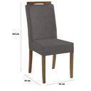 Ver imagem 2 de Kit 2 Cadeiras Sala de Jantar Estofadas D-28 100% Madeira Heloísa Suede Cinza