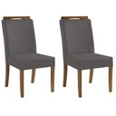 Ver imagem 1 de Kit 2 Cadeiras Sala de Jantar Estofadas D-28 100% Madeira Heloísa Suede Cinza