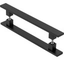 Ver imagem 1 de Puxador Duplo Porta Pivotante Madeira Vidro Preto 2.00 Metro