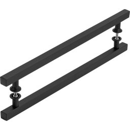 Puxador De Porta Quadrado Preto 30cm - 3