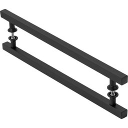 Puxador De Porta Quadrado Preto 30cm - 1
