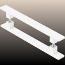 Ver imagem 2 de Puxador De Porta Pivotante Barra Chata Duplo Branco 30cm