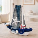 Ver imagem 1 de Barco Barquinho Decoração Mesa Casa de Praia Rustico Náutico