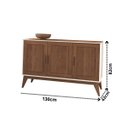 Ver imagem 3 de Buffet Aparador Organizador Sierra 3 Portas 130cm:nogueira
