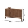 Buffet Aparador Organizador Sierra 3 Portas 130cm:nogueira - 3