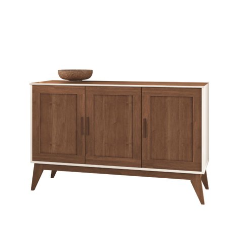 Buffet Aparador Organizador Sierra 3 Portas 130cm:nogueira